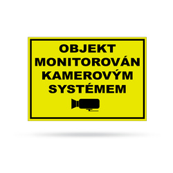 Kamerový systém - výstražná cedule A4 žlutá plastová