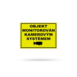 Kamerový systém - výstražná cedule A5 žlutá plastová