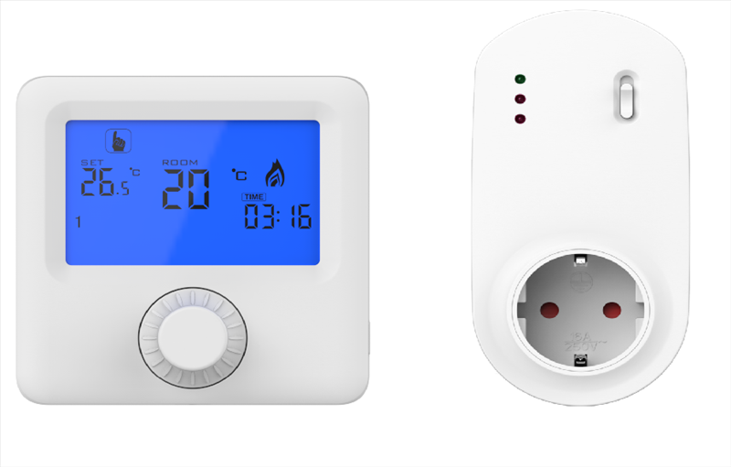 Bezdrátový termostat se zásuvkou Flame RF-P